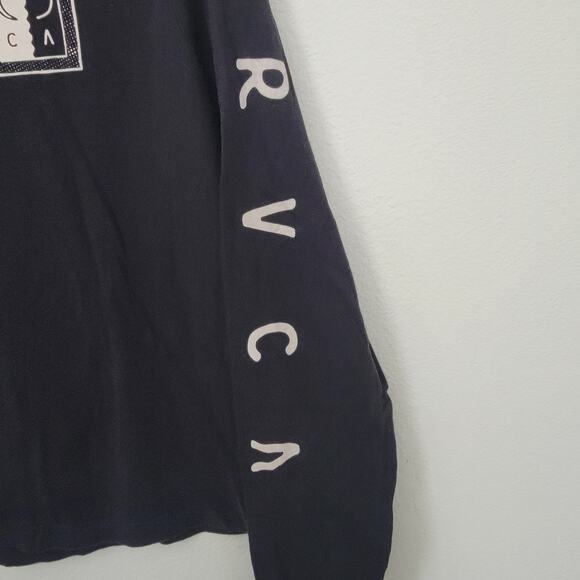 RVCA Longsleeve Sz Medium Black Graphic‎ Moon Shirt Casual Surfer Skater Beachy - Picture 4 of 8